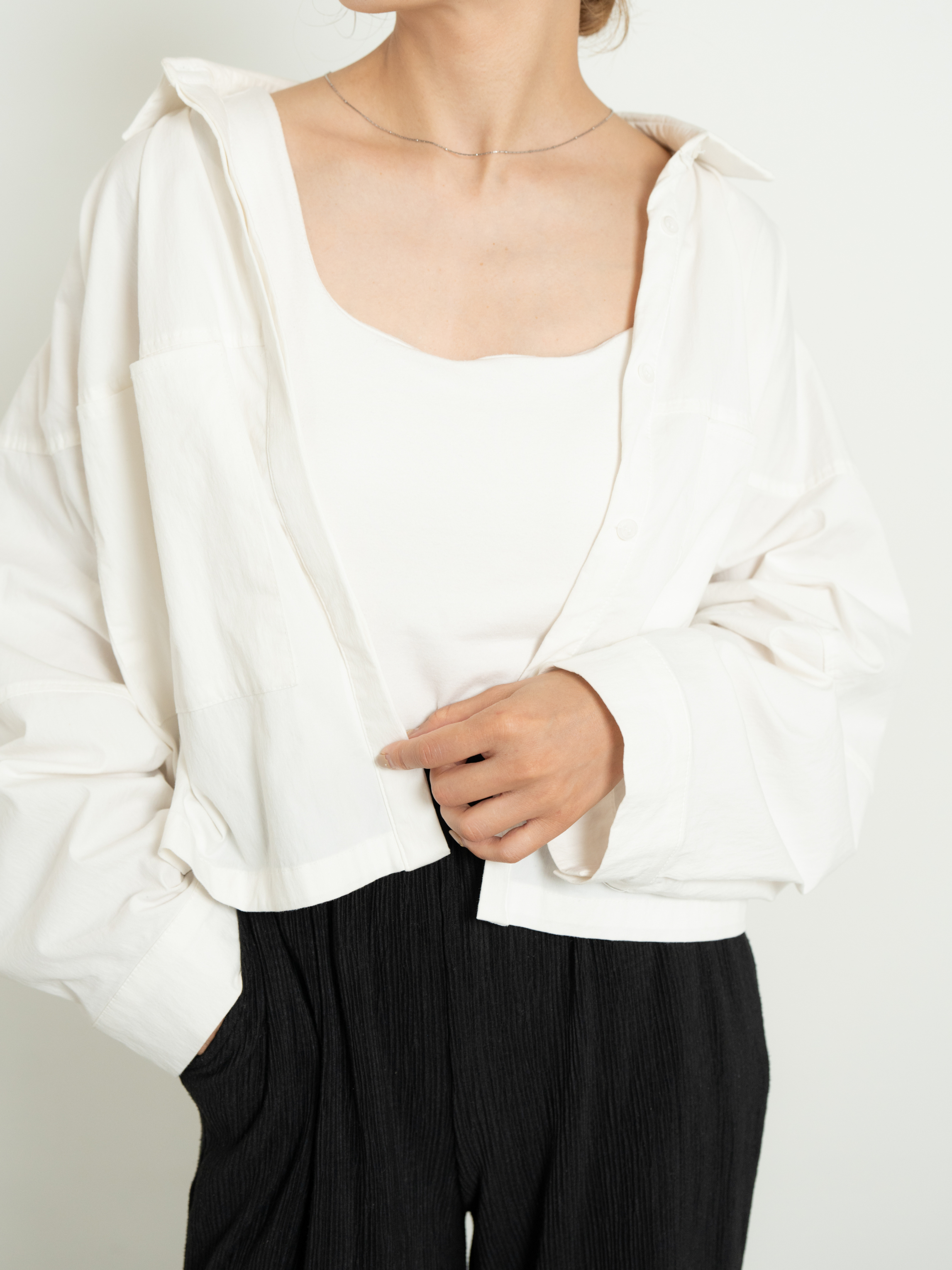 VOLUME SLEEVE SHORT SHIRT