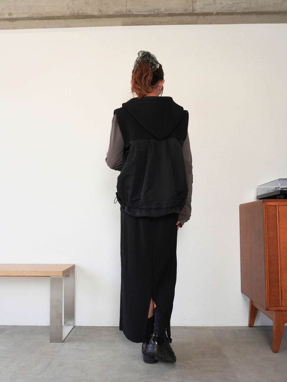 KNIT DOCKING HOODIE VEST【9/25(金)〜 販売】