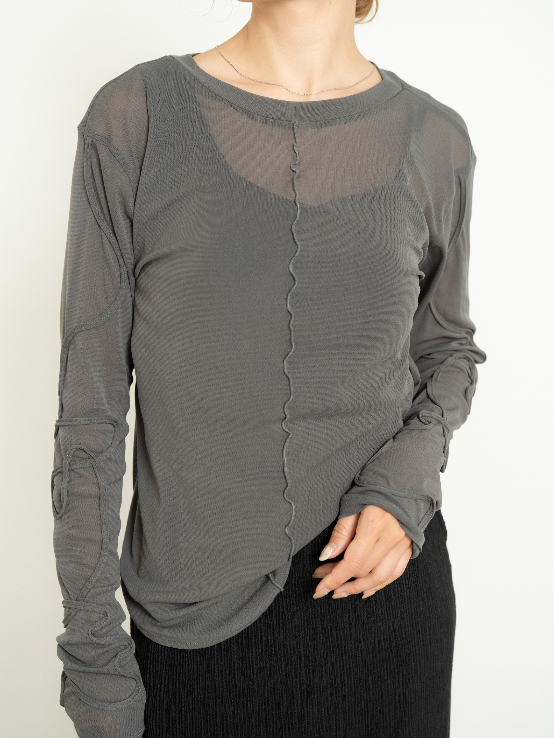 2WAY SHEER STITCH TOPS