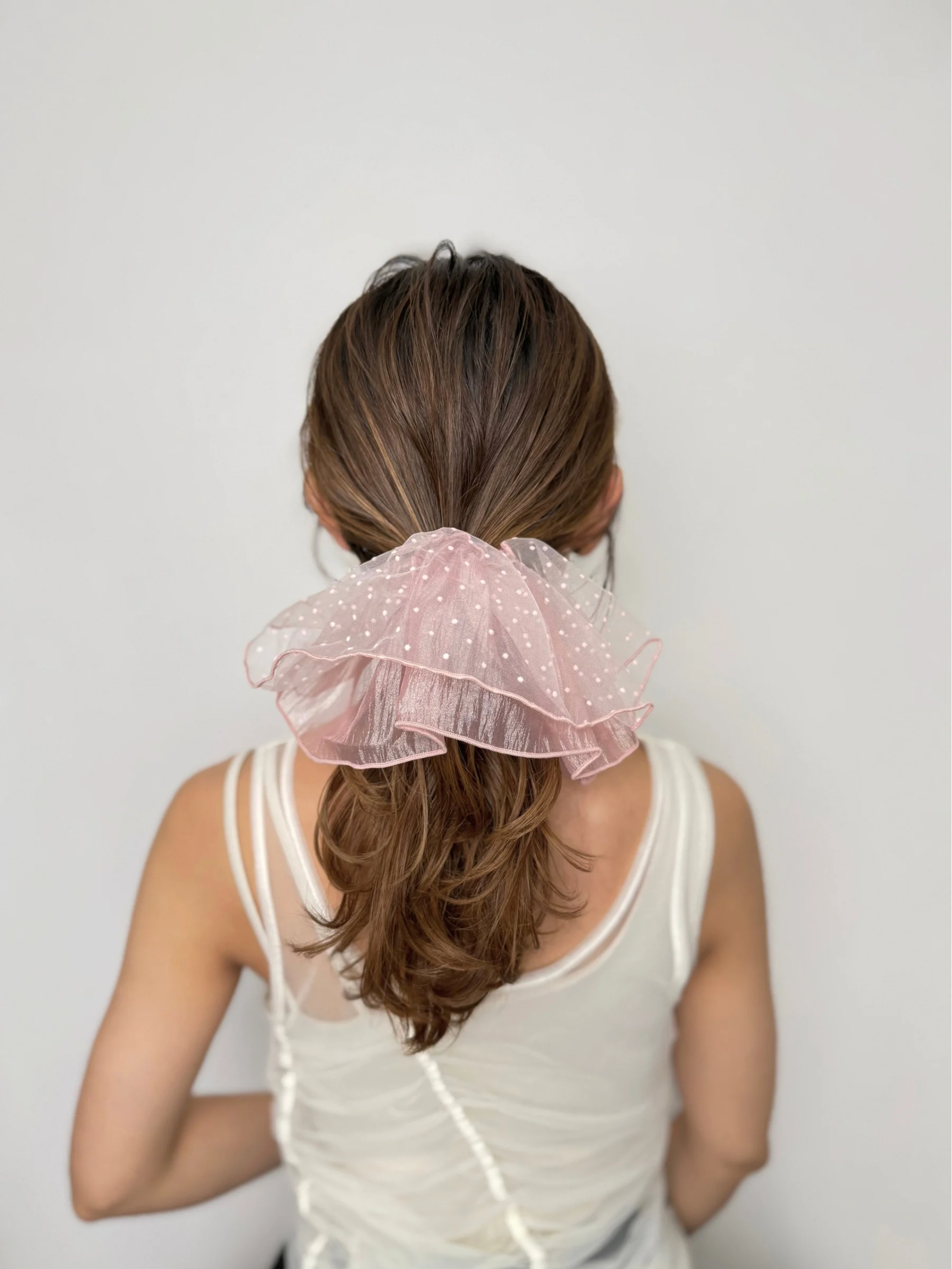 SHEER DOT SCRUNCHIE