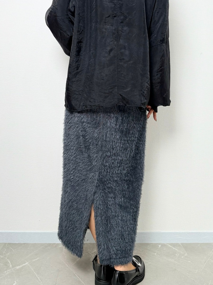 【即納】shaggy knit skirt