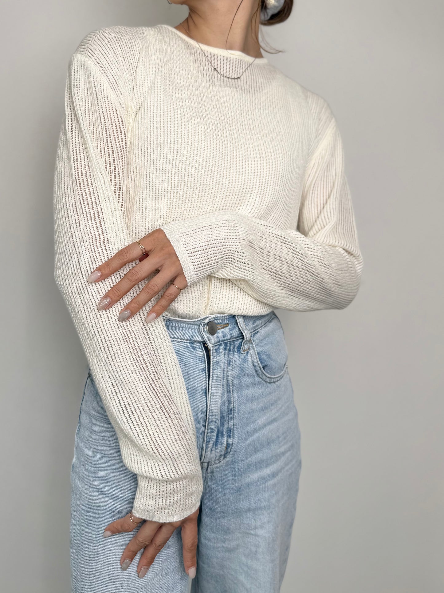 BACK RIBBON RIB KNIT