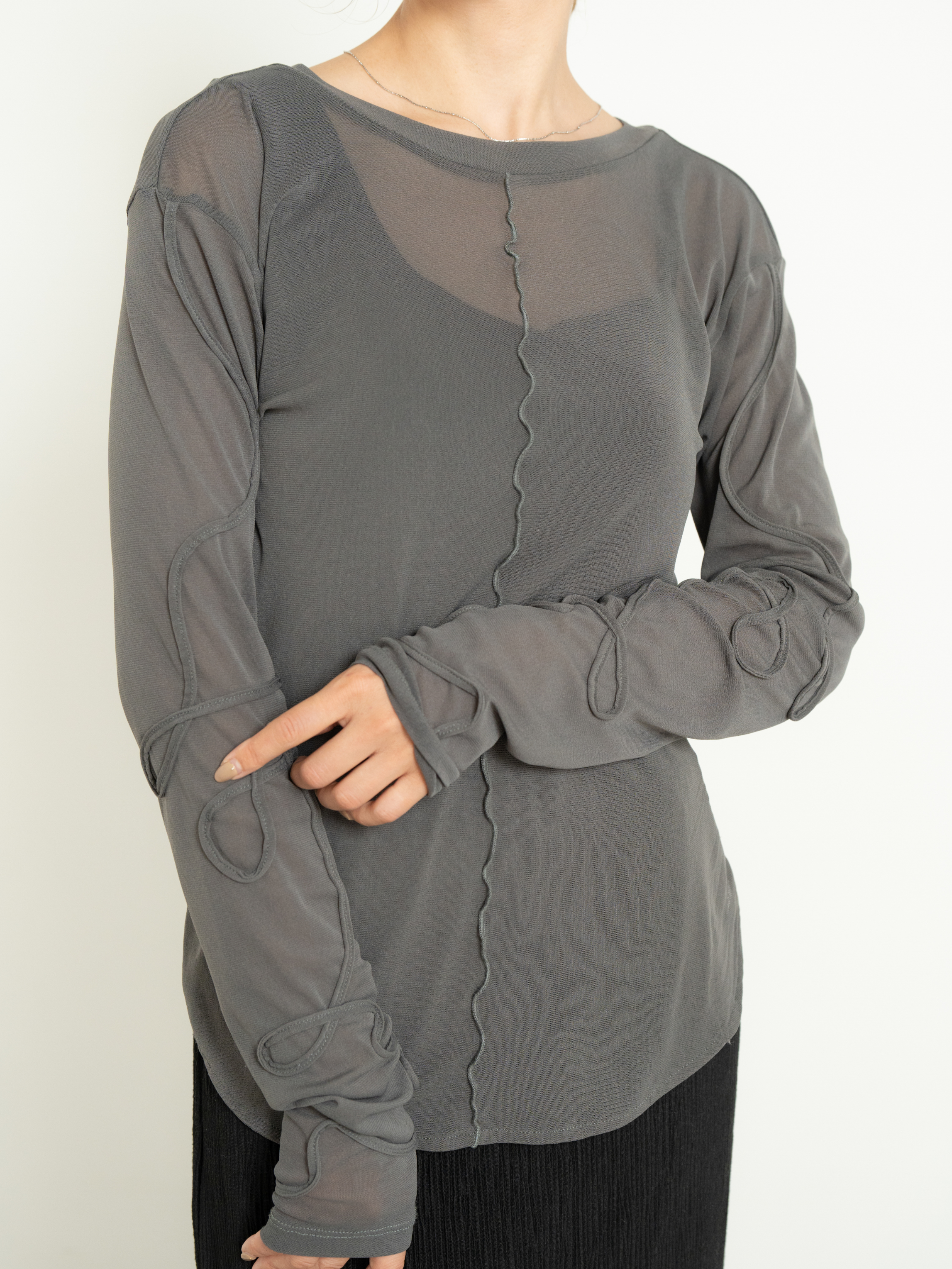 2WAY SHEER STITCH TOPS