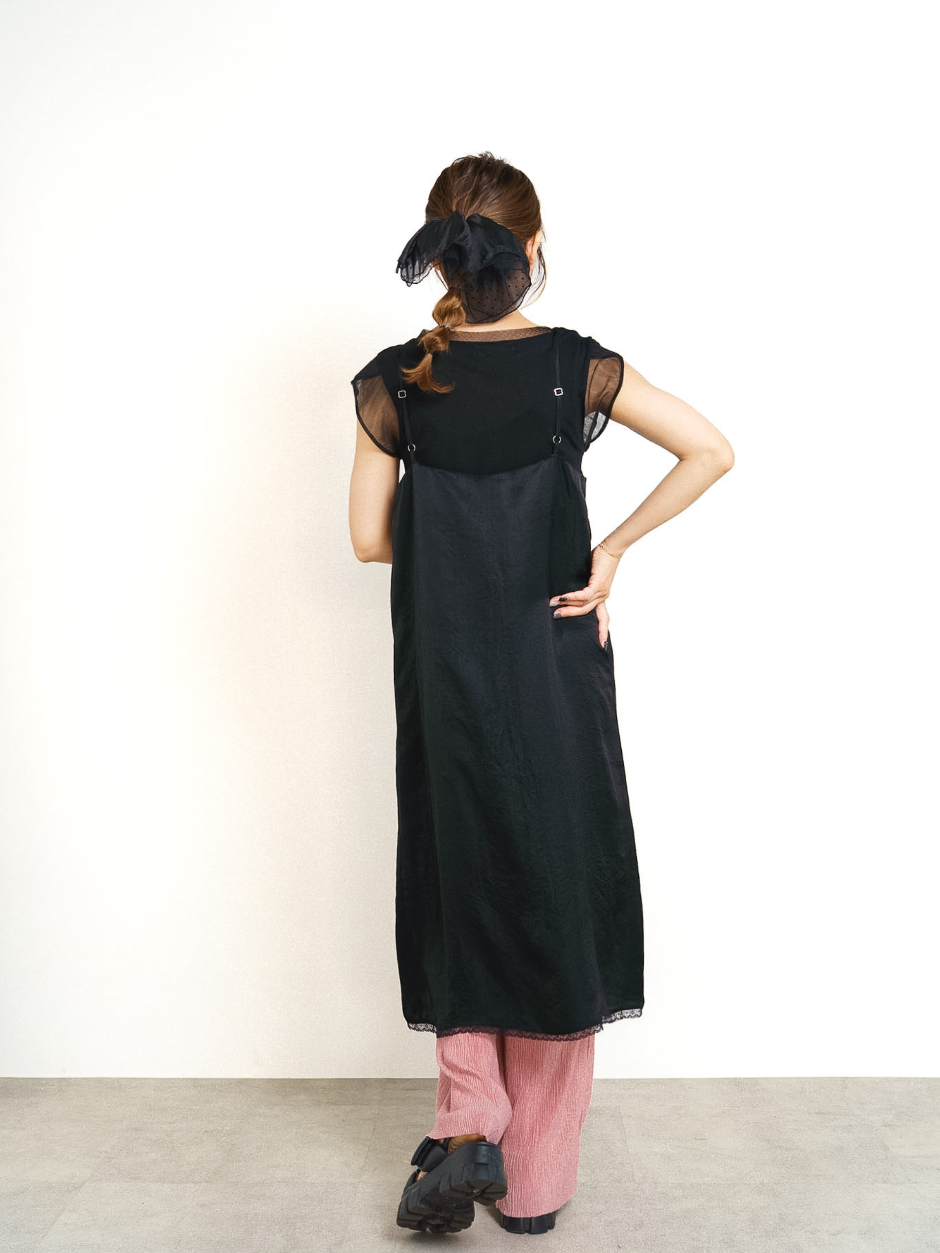LACE TRIM LAYERED DRESS