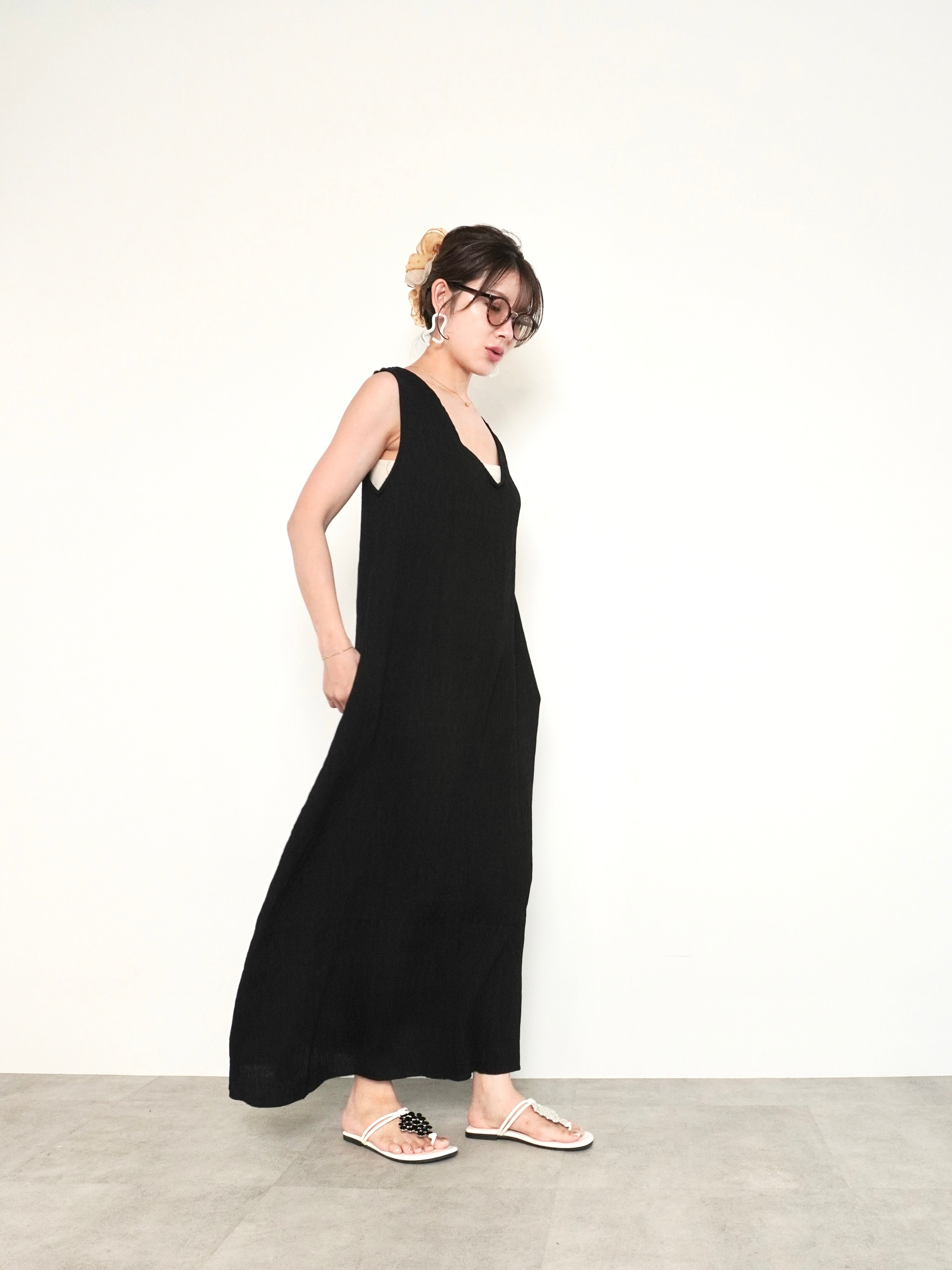 2WAY SLEEVELESS DRESS - V NECK -