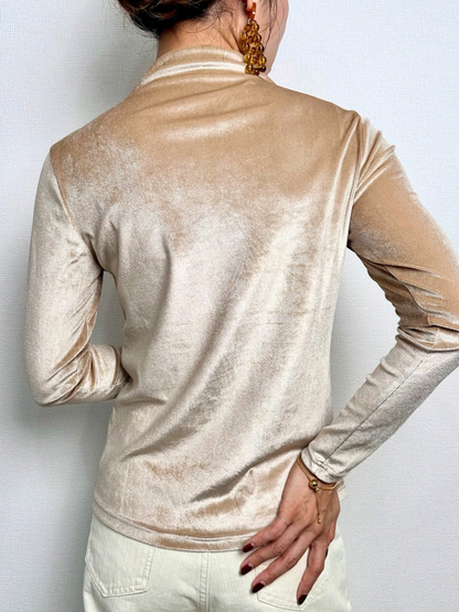 mockneck velour tops