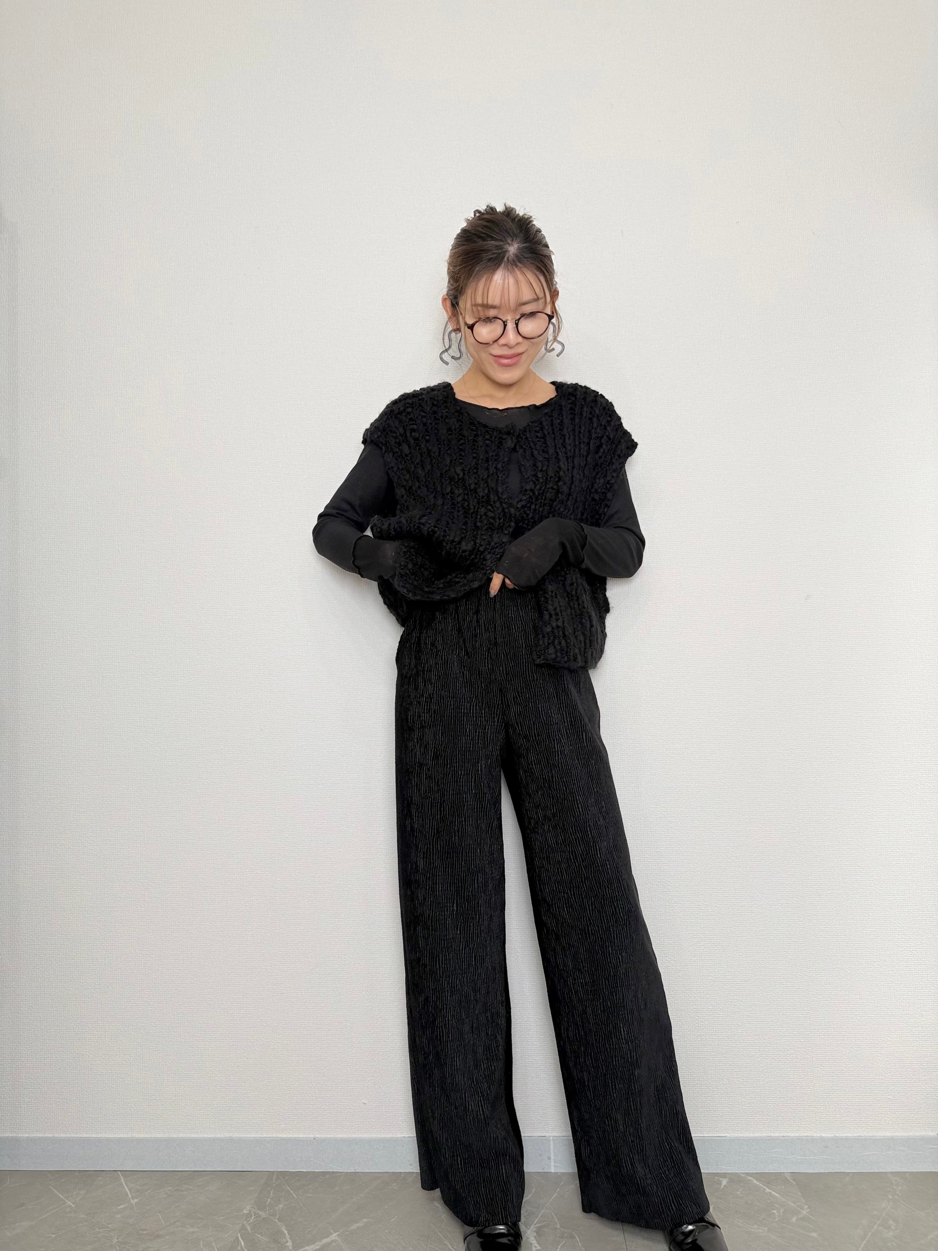 VELOUR LIKE STRAIGHT PANTS