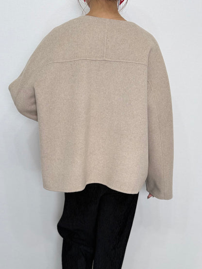 ROUND SHORT WOOL COAT