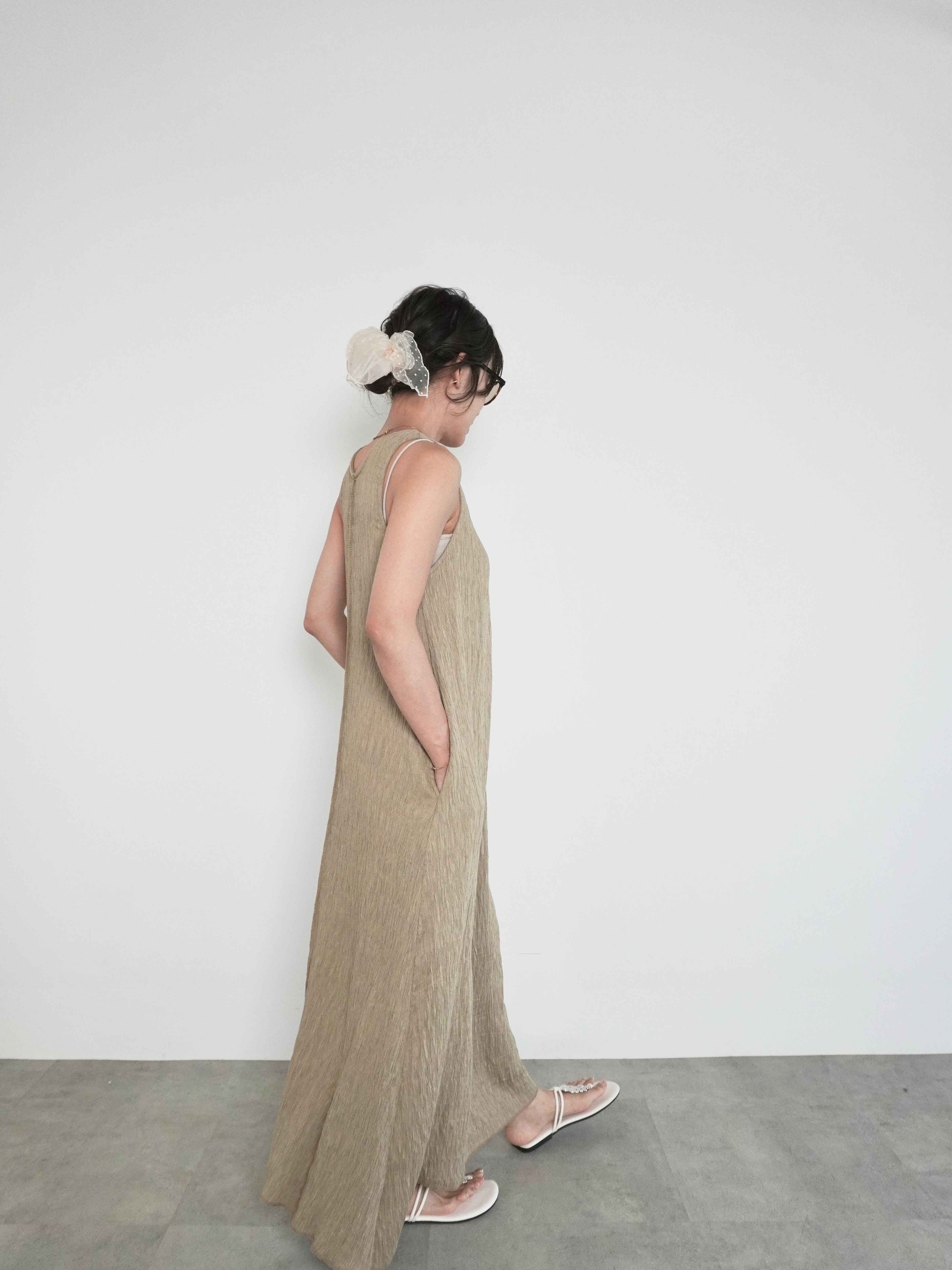 SUIC ノースリーブワンピース ベージュ サイズ2 2WAY SLEEVELESS DRESS