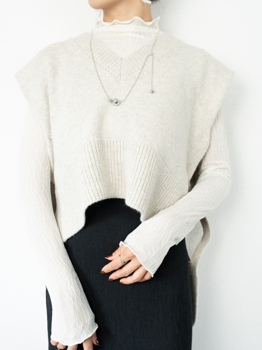 melange knit vest