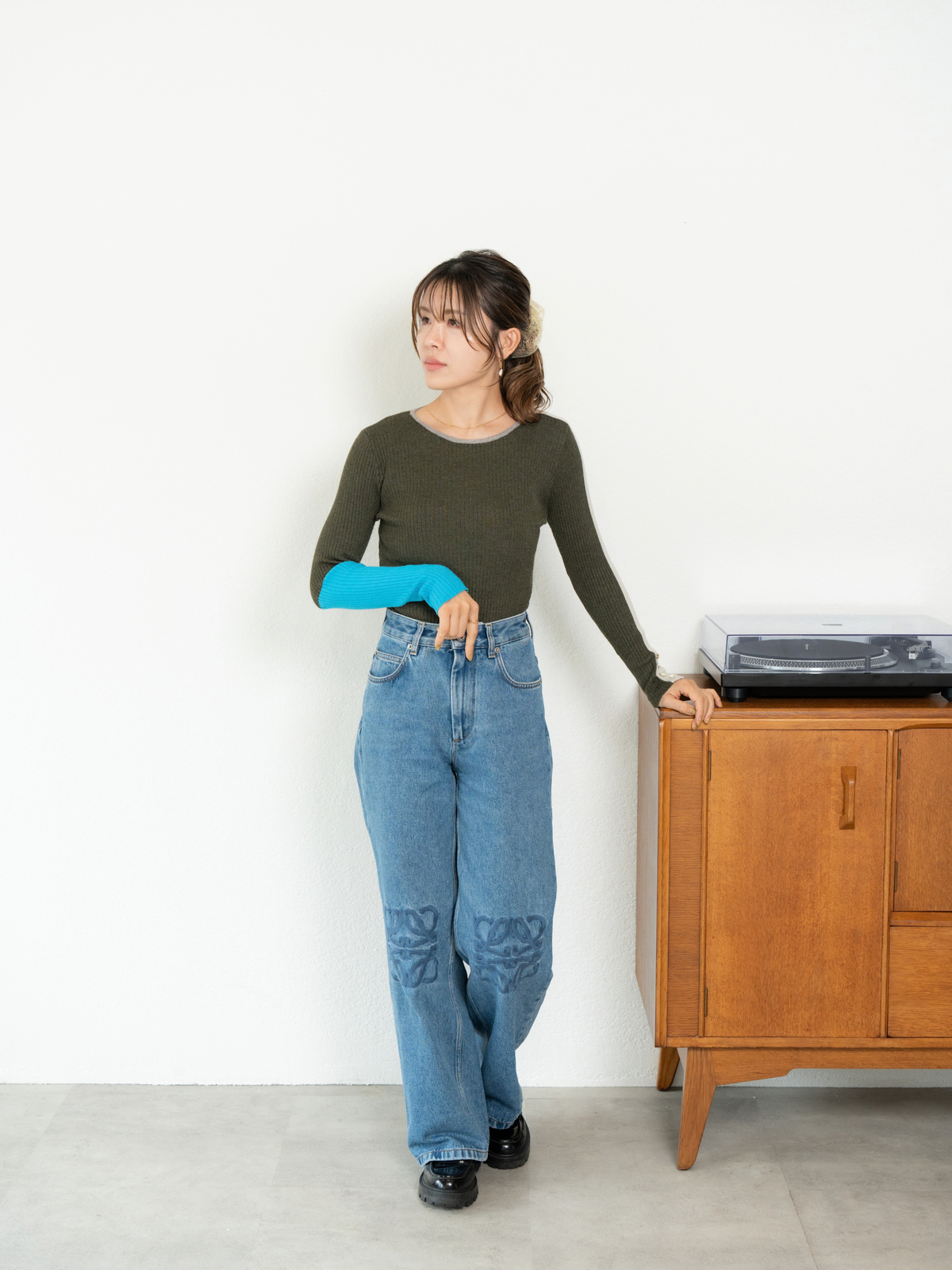 EN LINE ASYMMETRY RIB KNIT【10/9〜 再販】