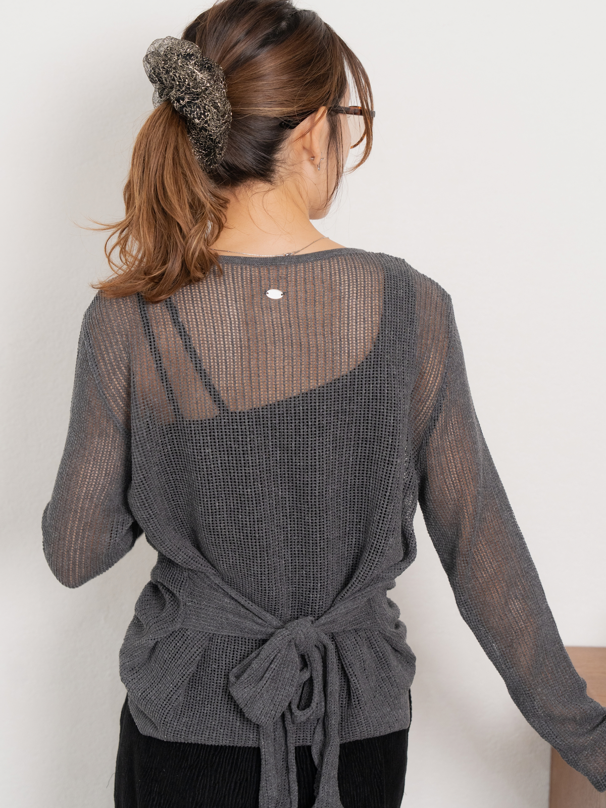 WAIST TIE SHEER KNIT【9/25(金)〜 販売】