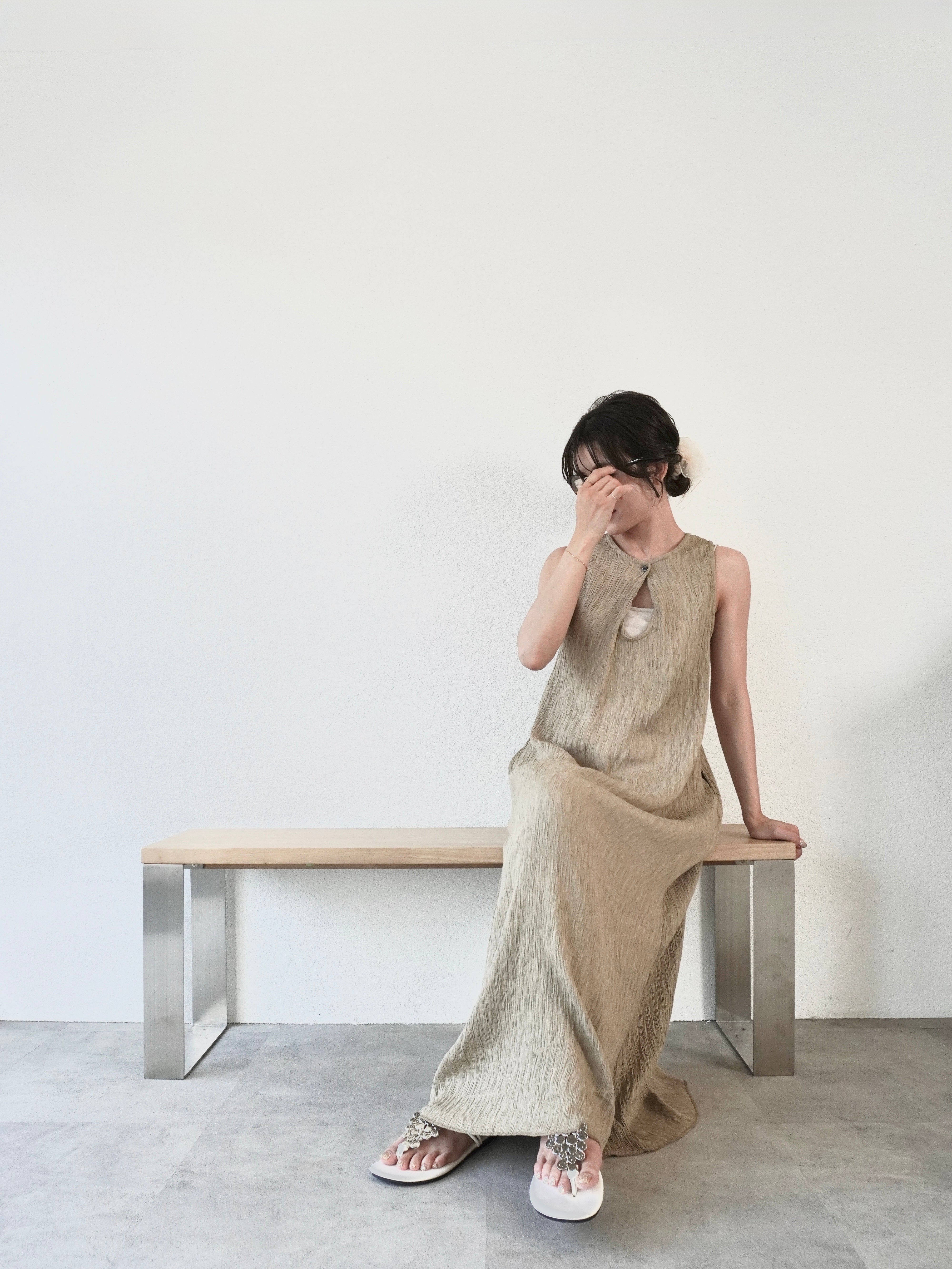 SUIC ノースリーブワンピース ベージュ サイズ2 2WAY SLEEVELESS DRESS