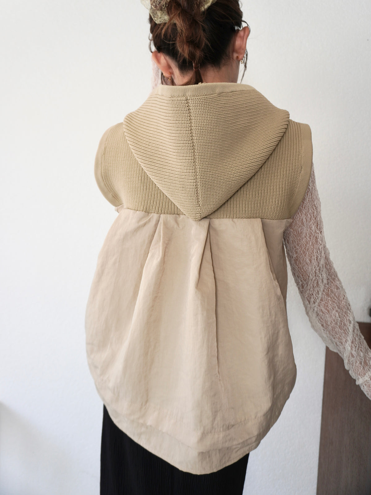 KNIT DOCKING HOODIE VEST【9/25(金)〜 販売】