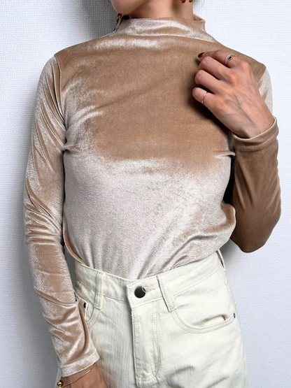 mockneck velour tops