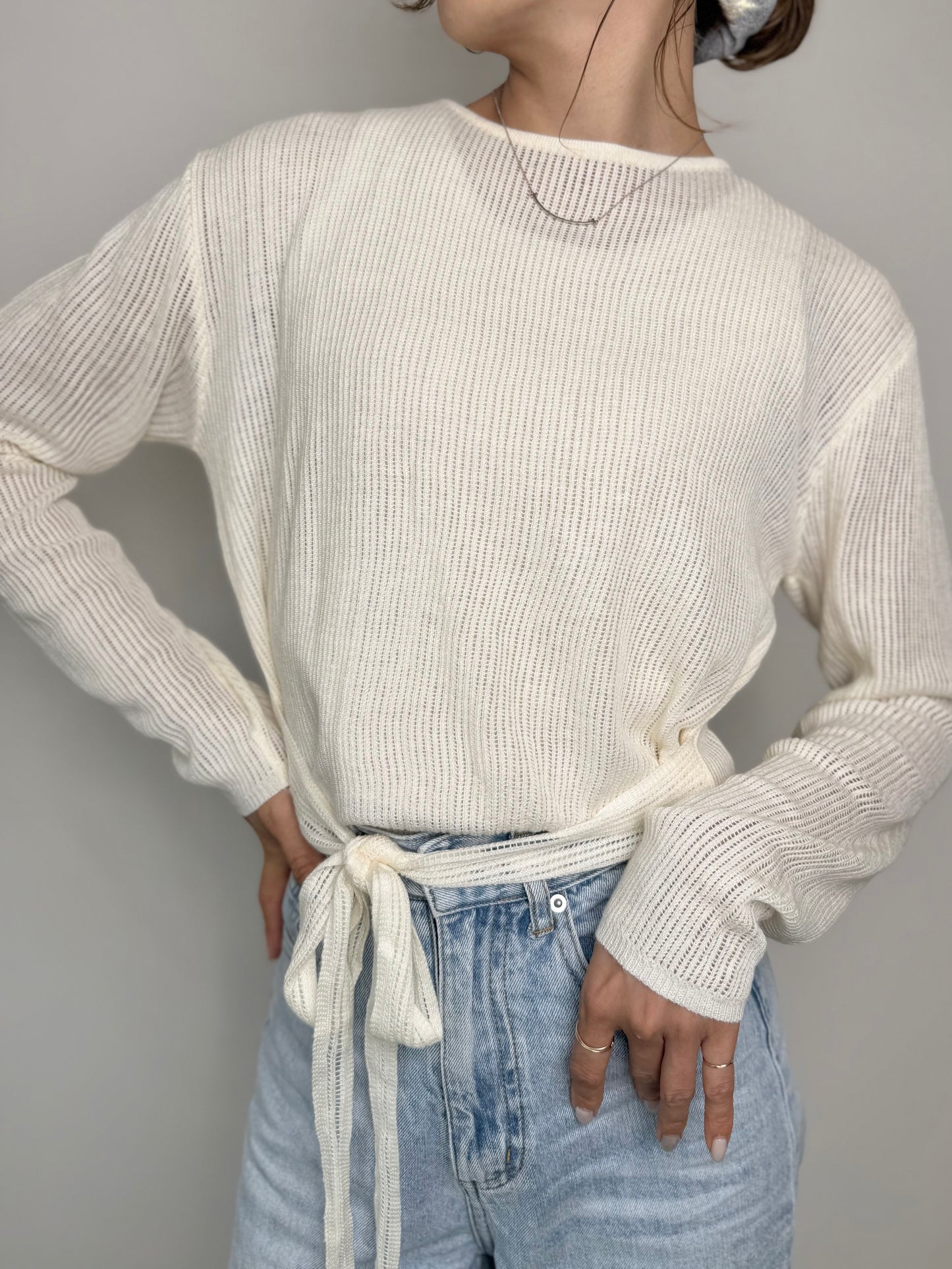 BACK RIBBON RIB KNIT