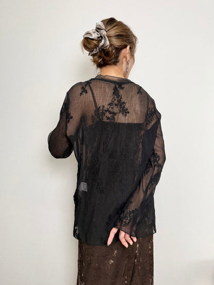 EMBROIDERED SHEER TOPS