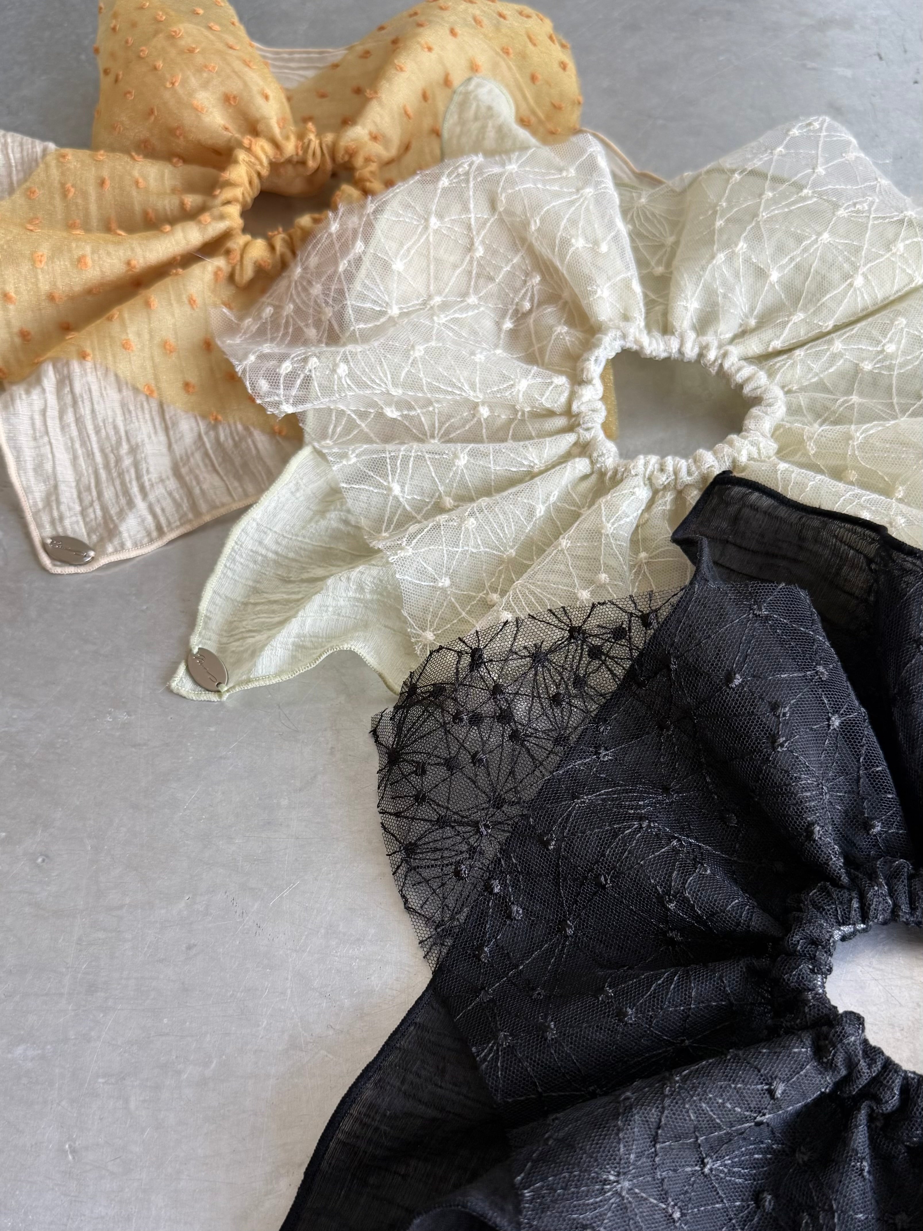 EMBROIDERY SQUARE SCRUNCHIE