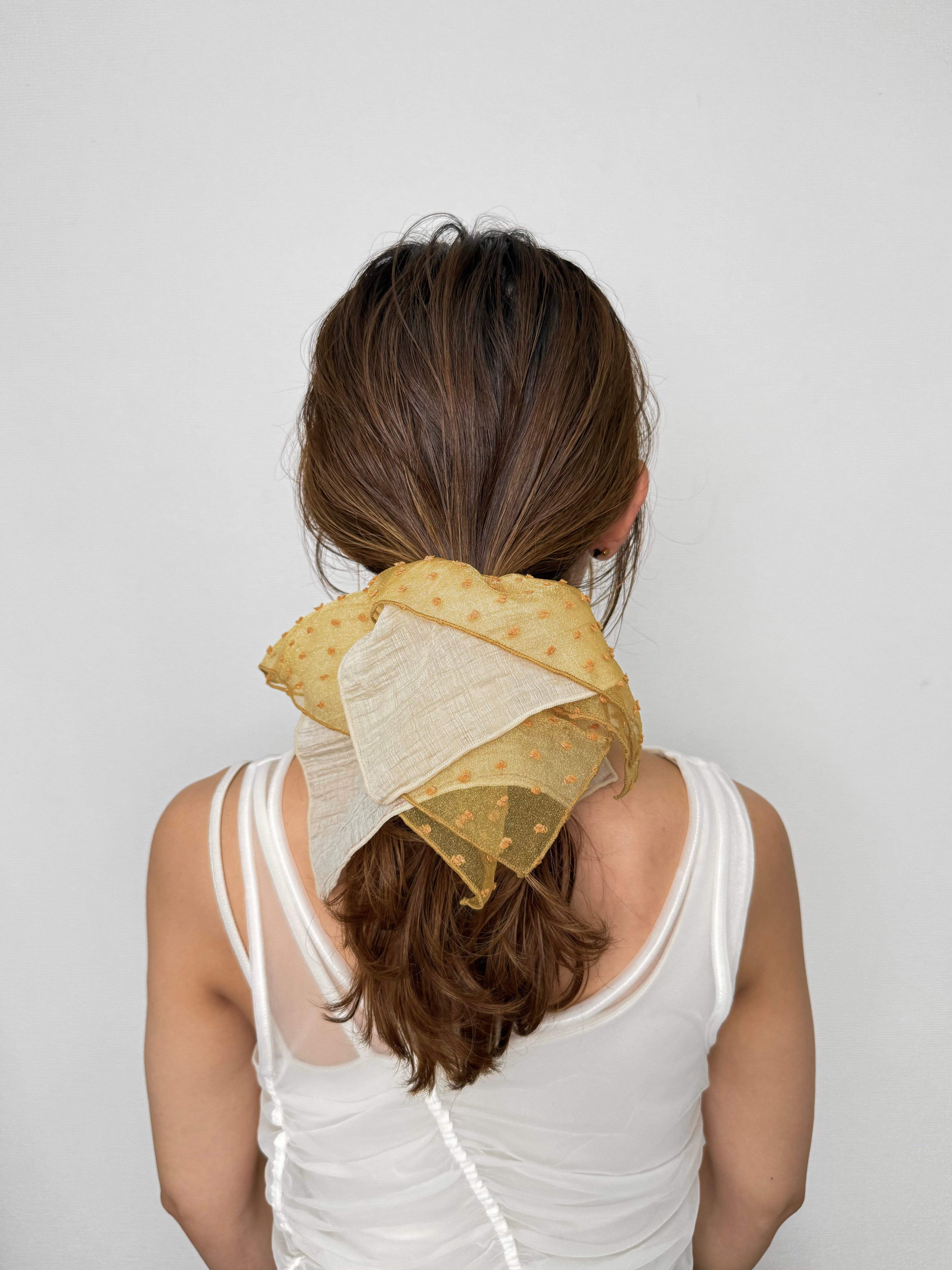 EMBROIDERY SQUARE SCRUNCHIE