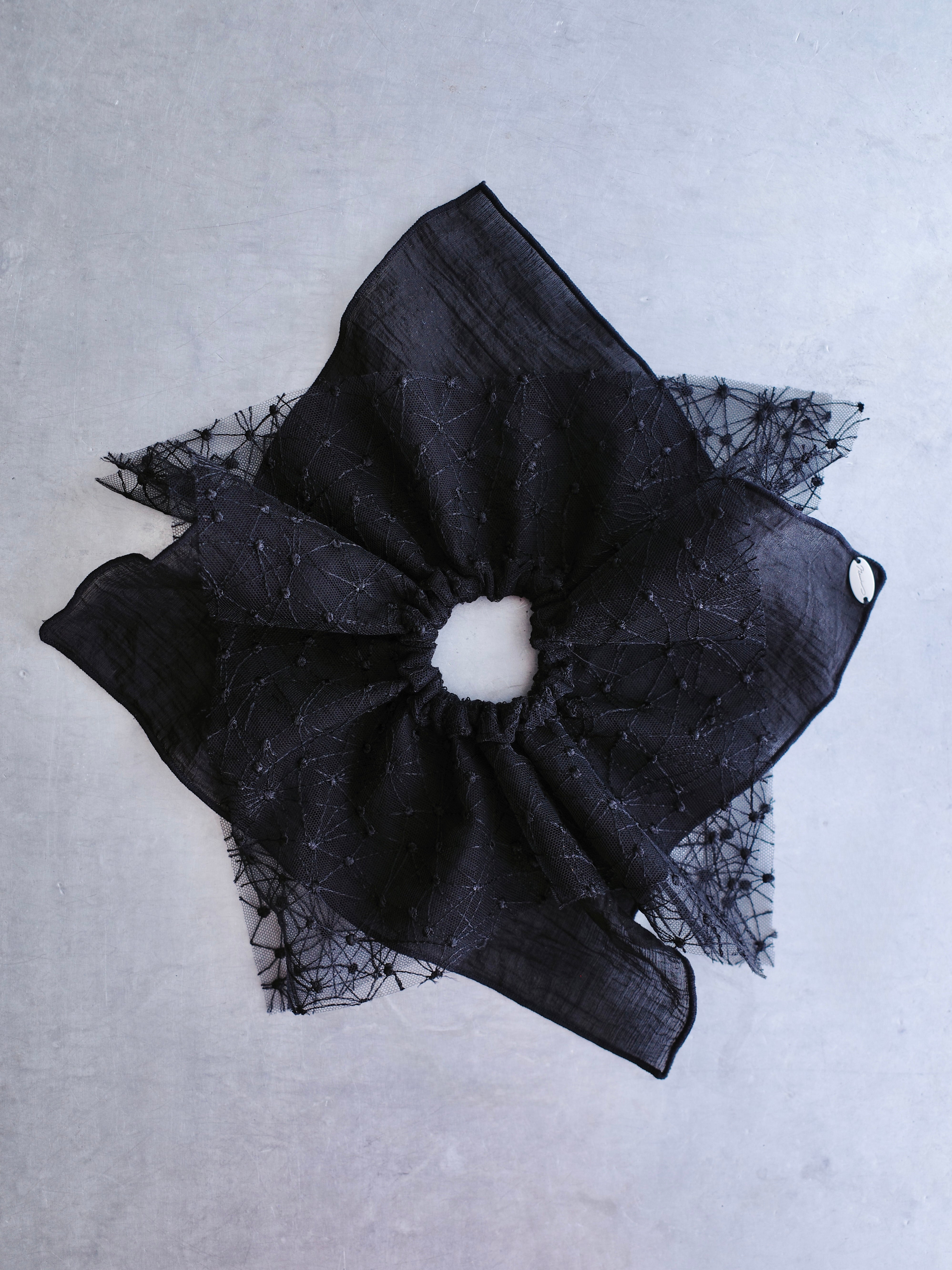EMBROIDERY SQUARE SCRUNCHIE