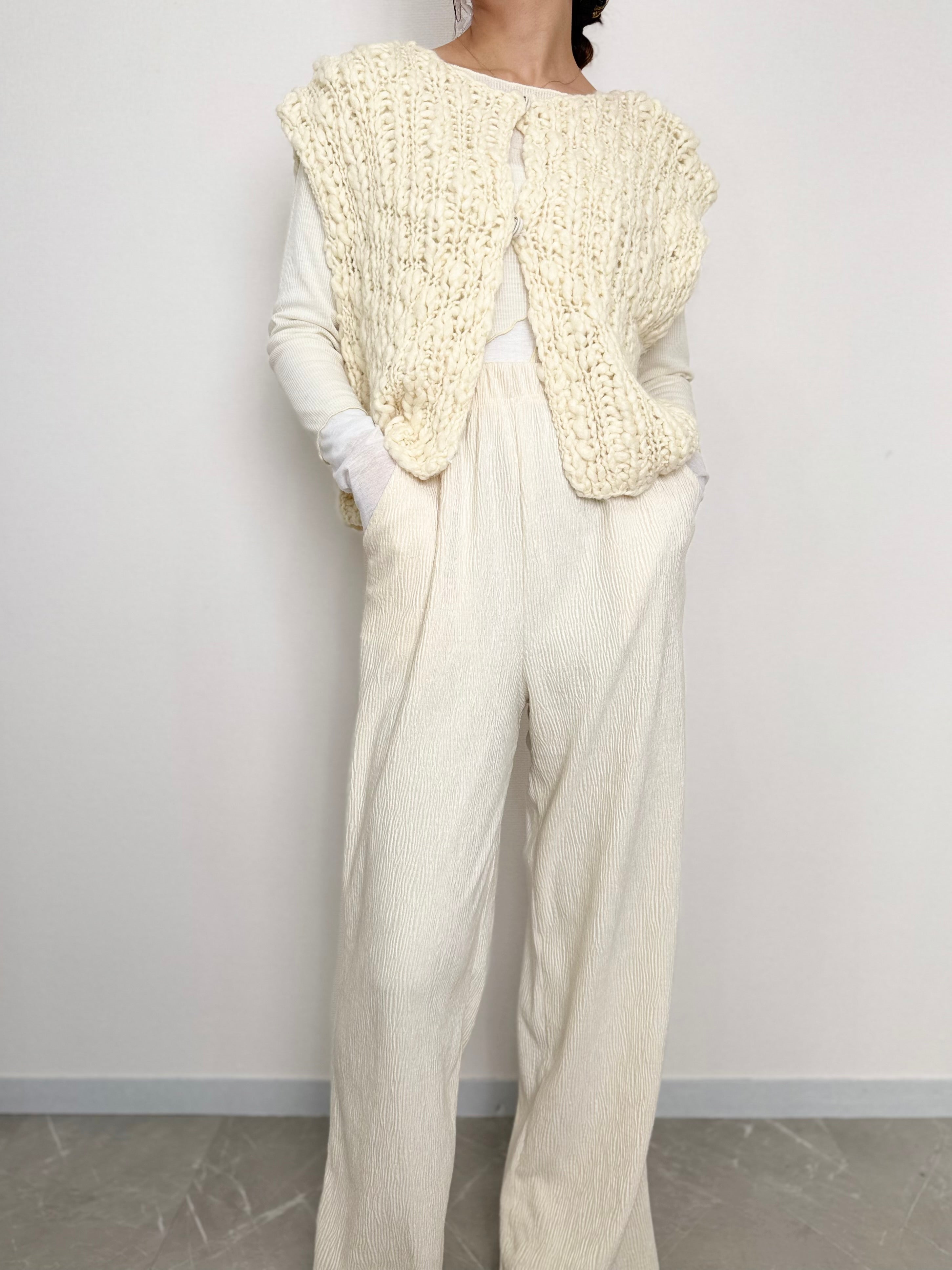 VELOUR LIKE STRAIGHT PANTS