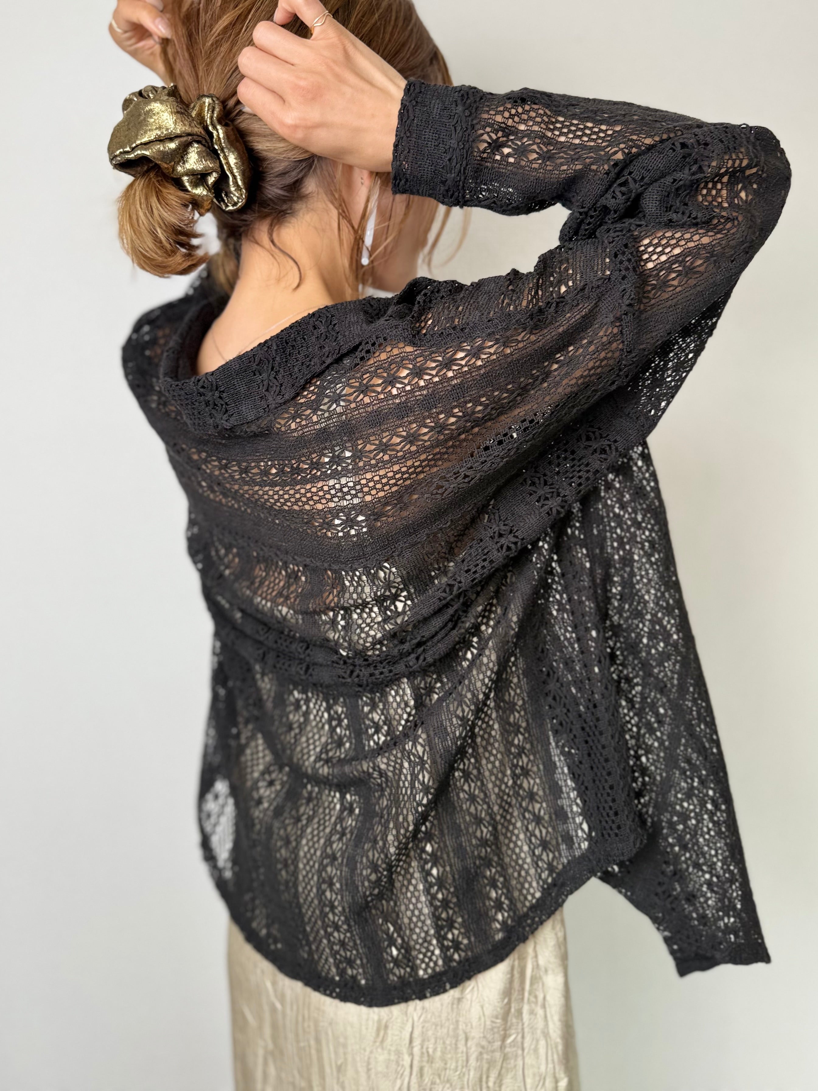 OPEN KNIT LOOSE SHIRT