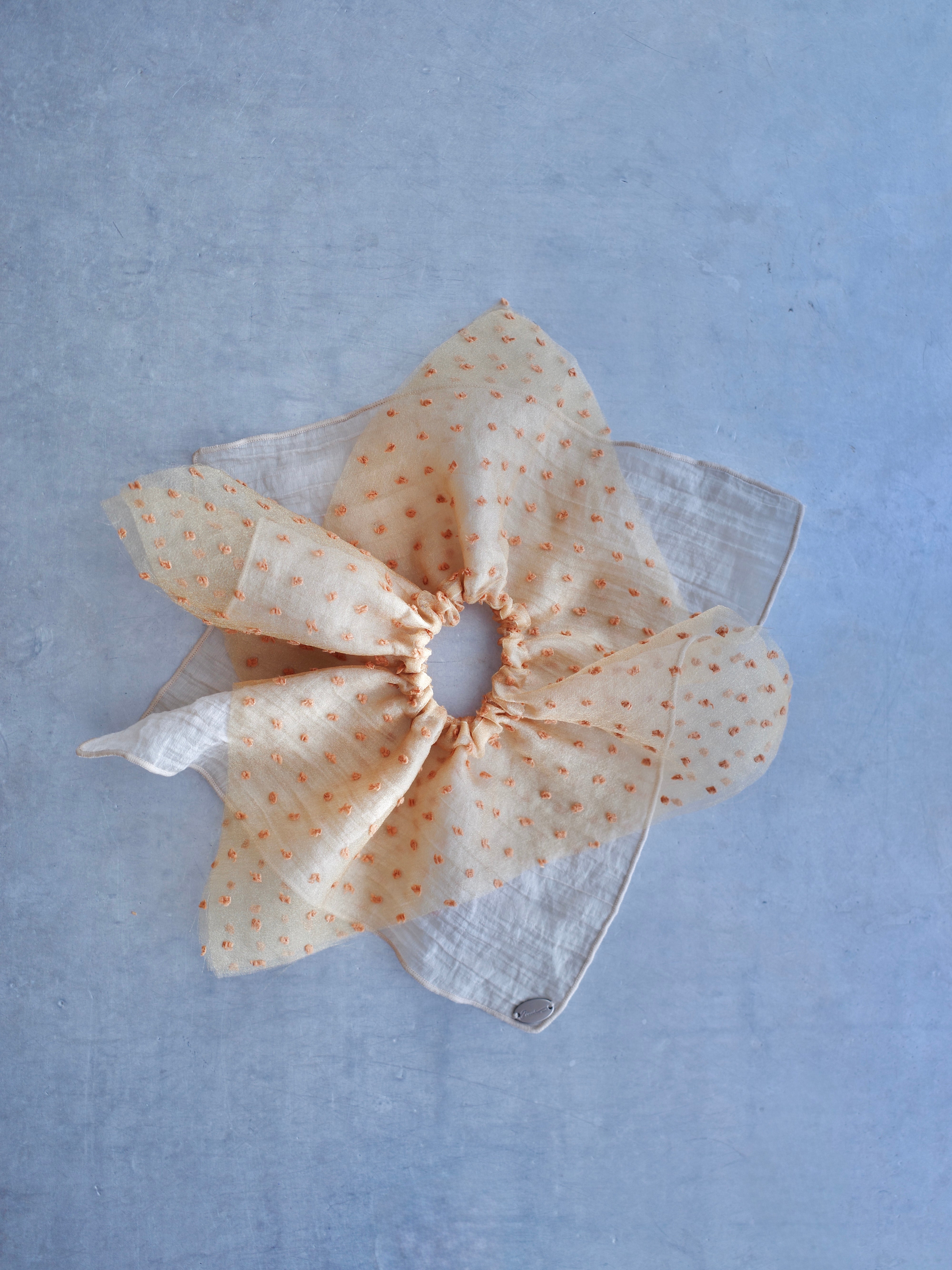 EMBROIDERY SQUARE SCRUNCHIE