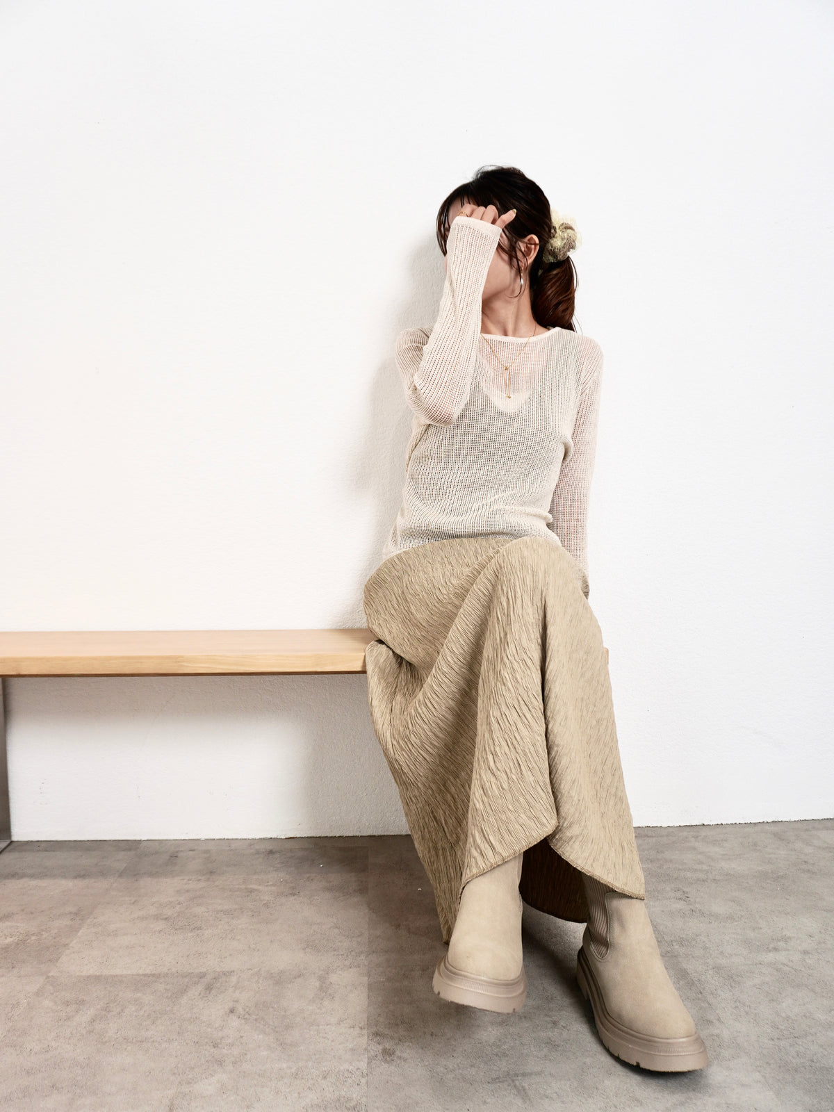WAIST TIE SHEER KNIT【9/25(金)〜 販売】