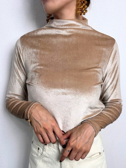 mockneck velour tops