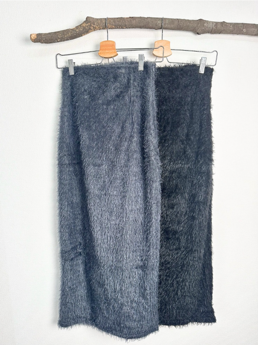 【即納】shaggy knit skirt