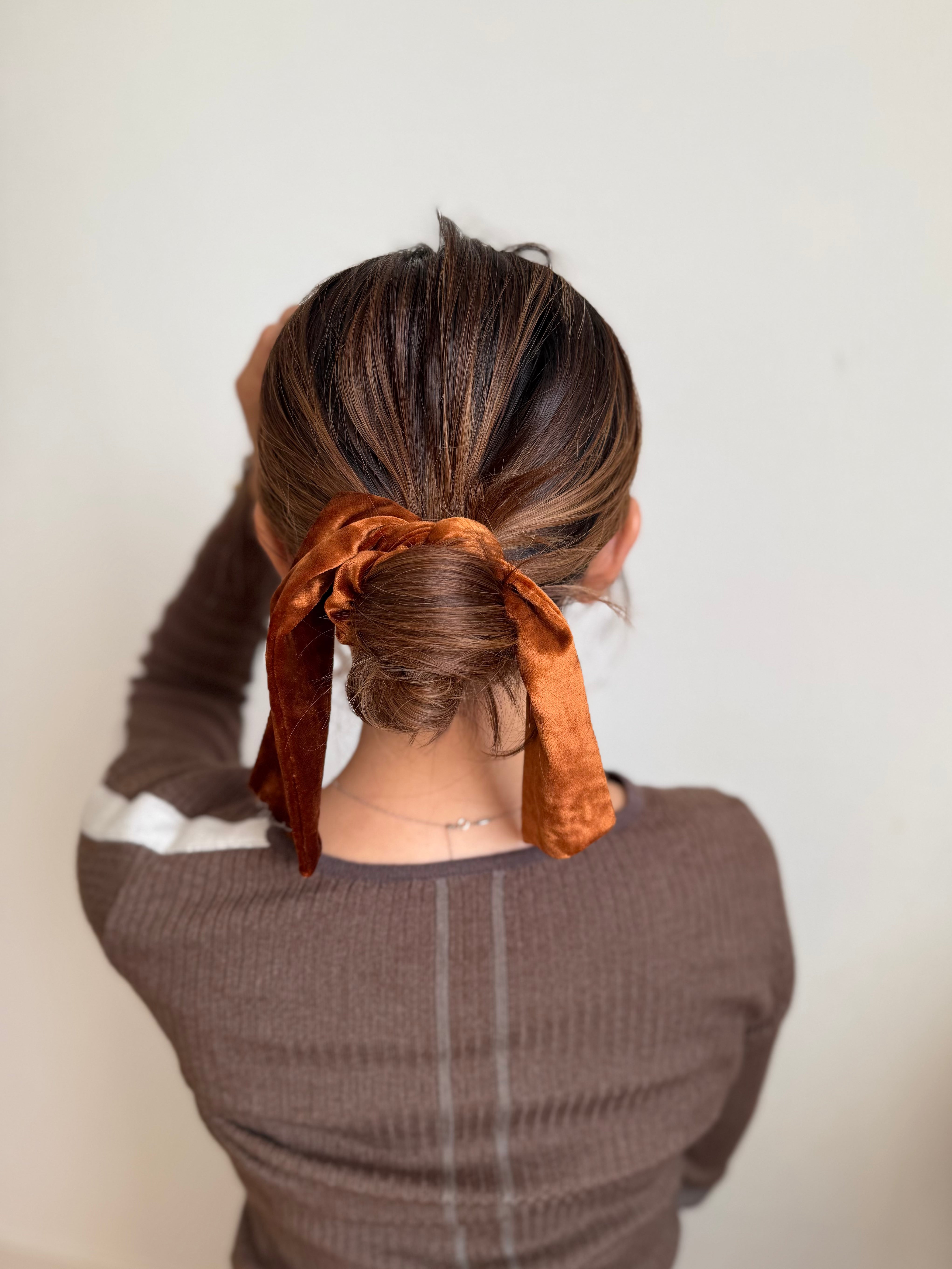 Velour Ribbon ３way Scrunchie