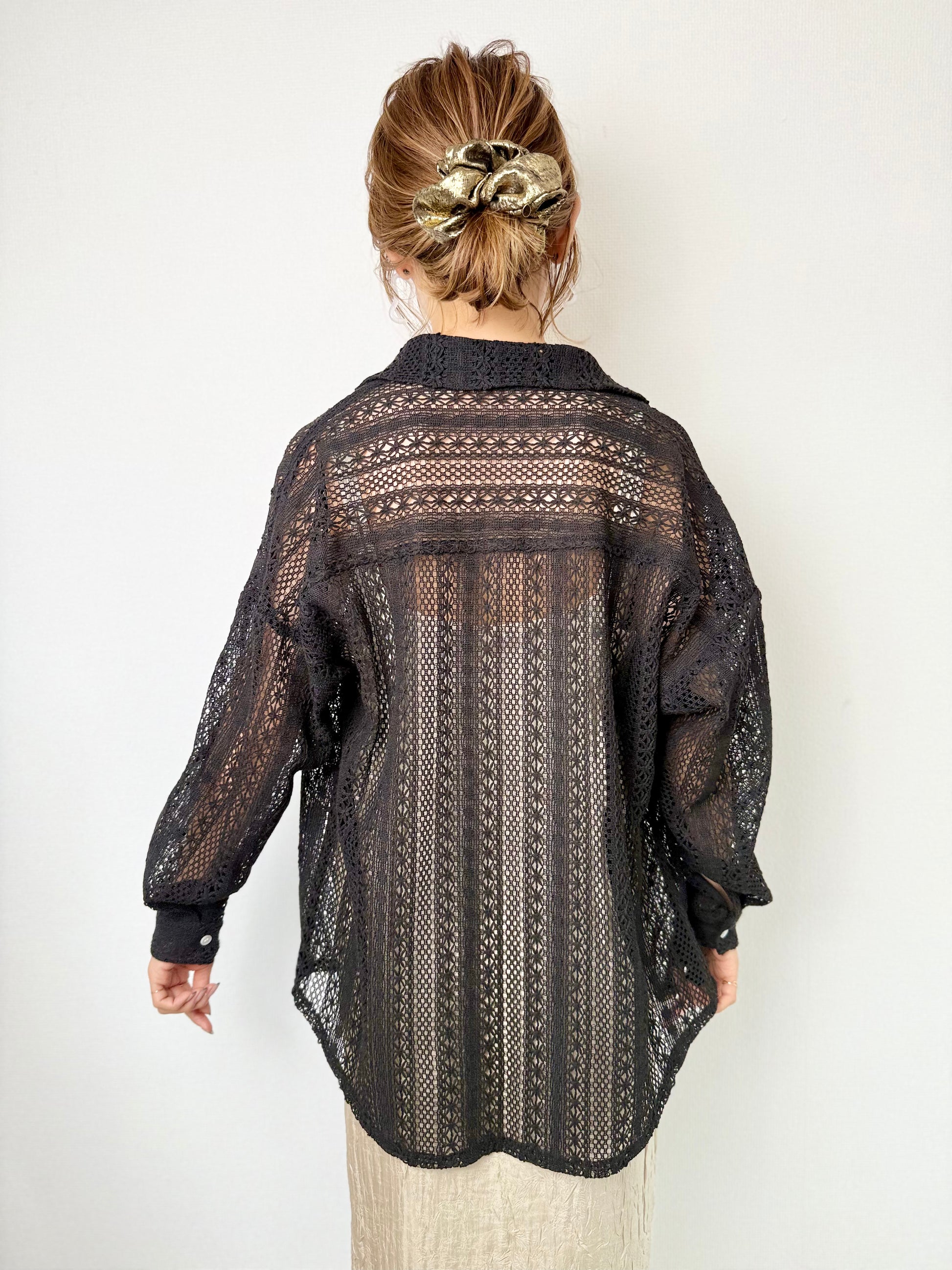 newi ニュイ 透かし編み ルーズシャツ ブラック 完売品 透かし編みルーズシャツ – newi(ニュイ) 公式オンライン