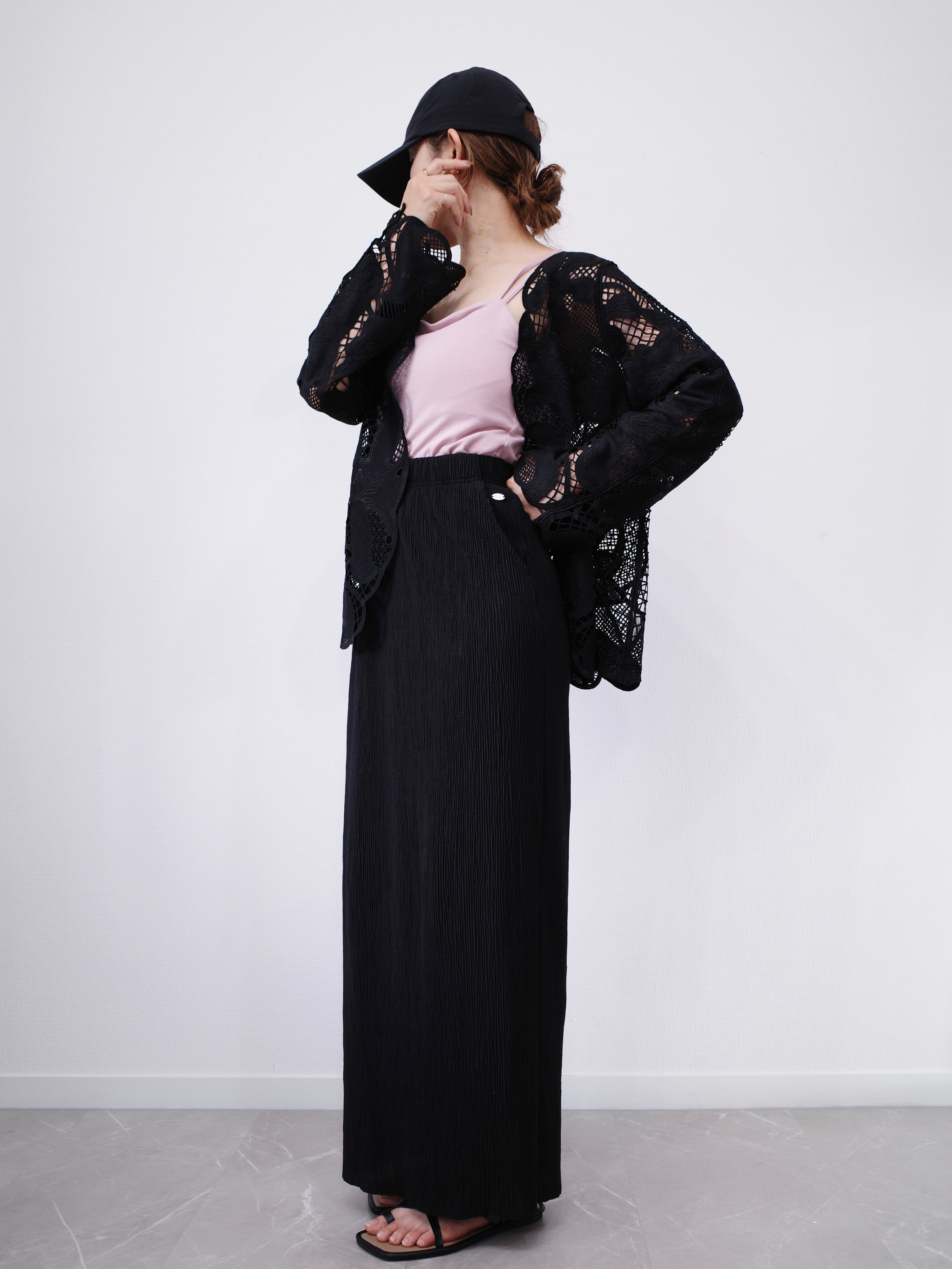 【SET】BLOOM LACE JACKET × LIGHT TEXTURE PENCIL SKIRT
