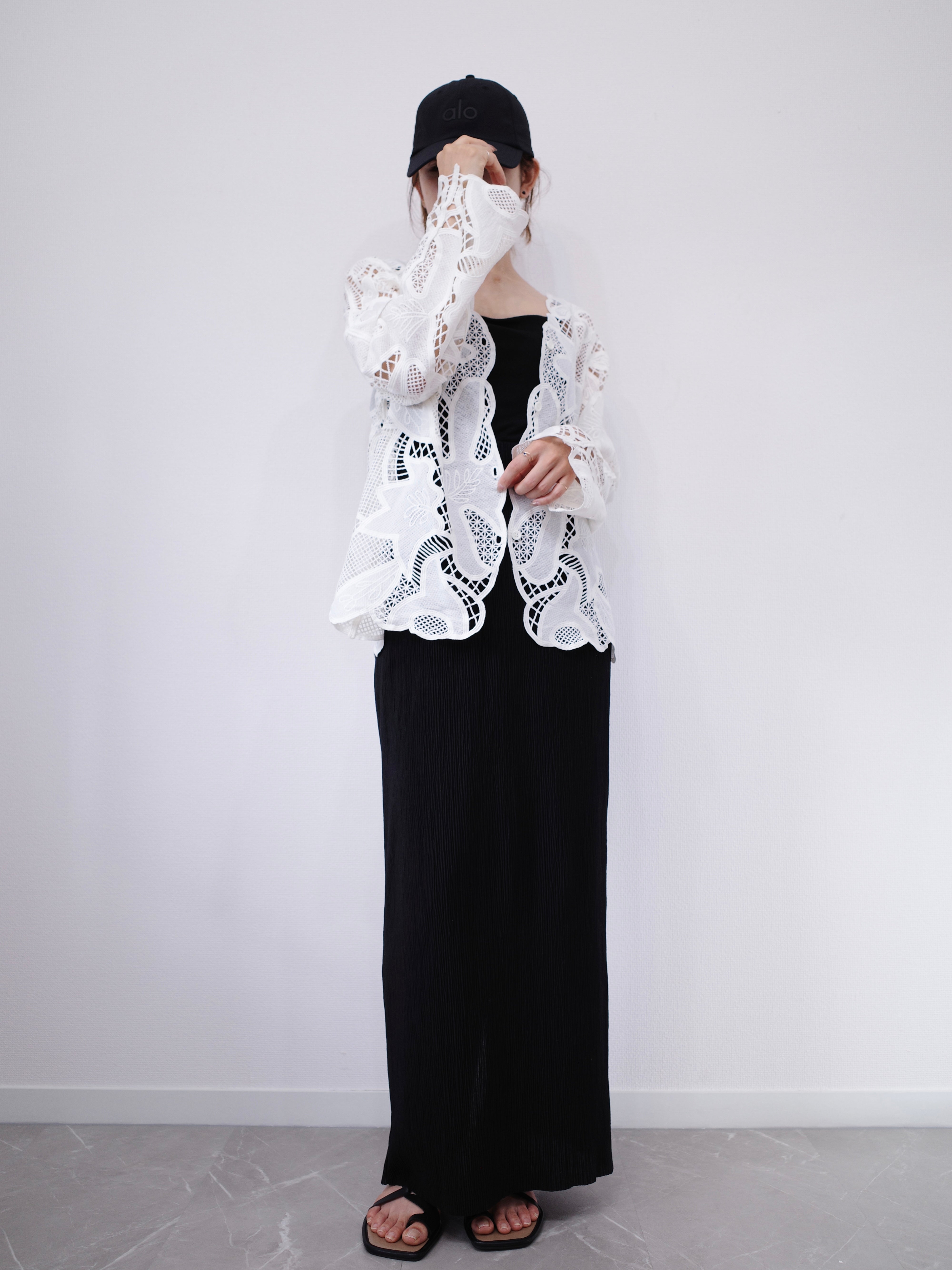 【SET】BLOOM LACE JACKET × LIGHT TEXTURE PENCIL SKIRT