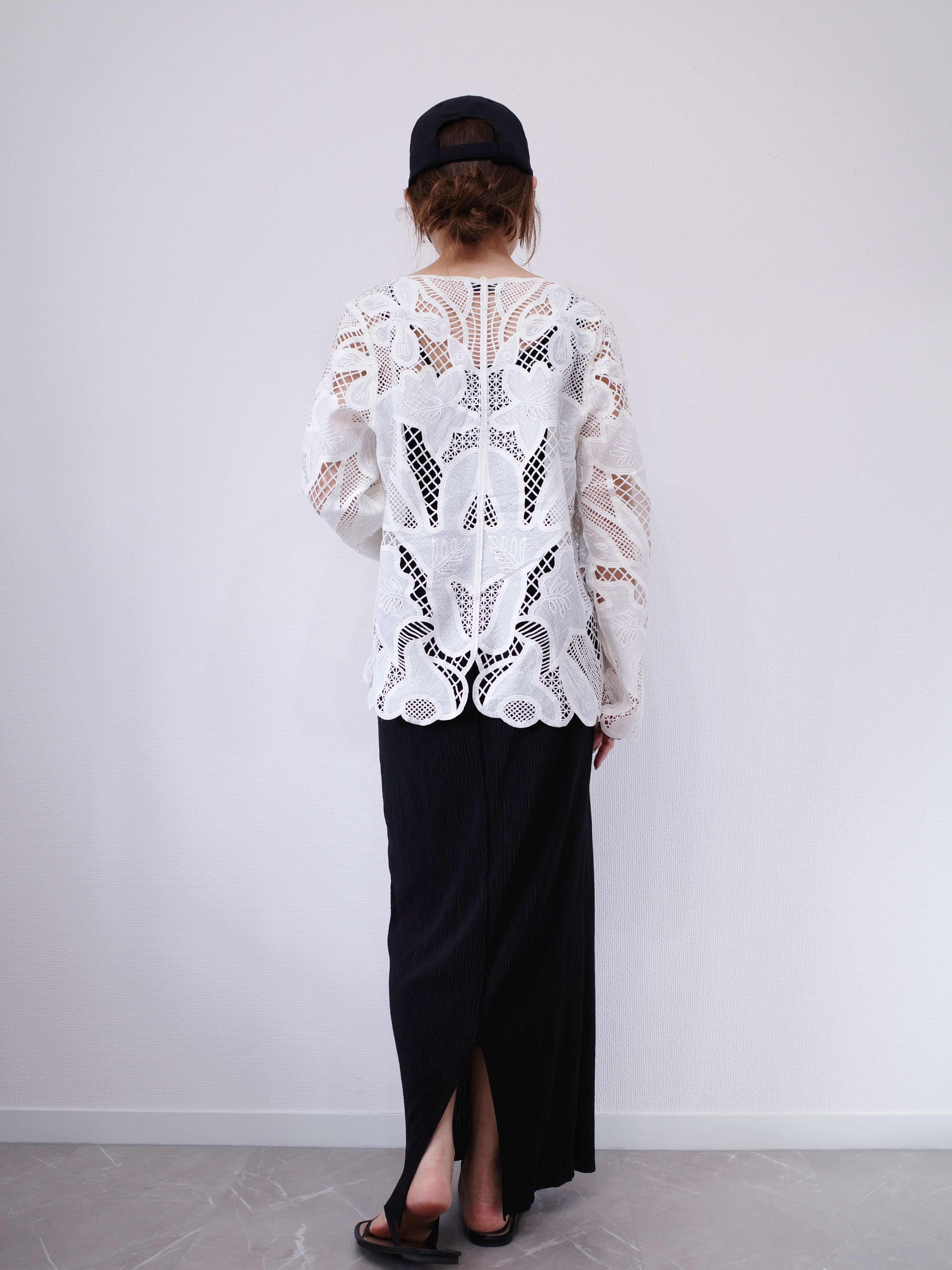 【SET】BLOOM LACE JACKET × LIGHT TEXTURE PENCIL SKIRT