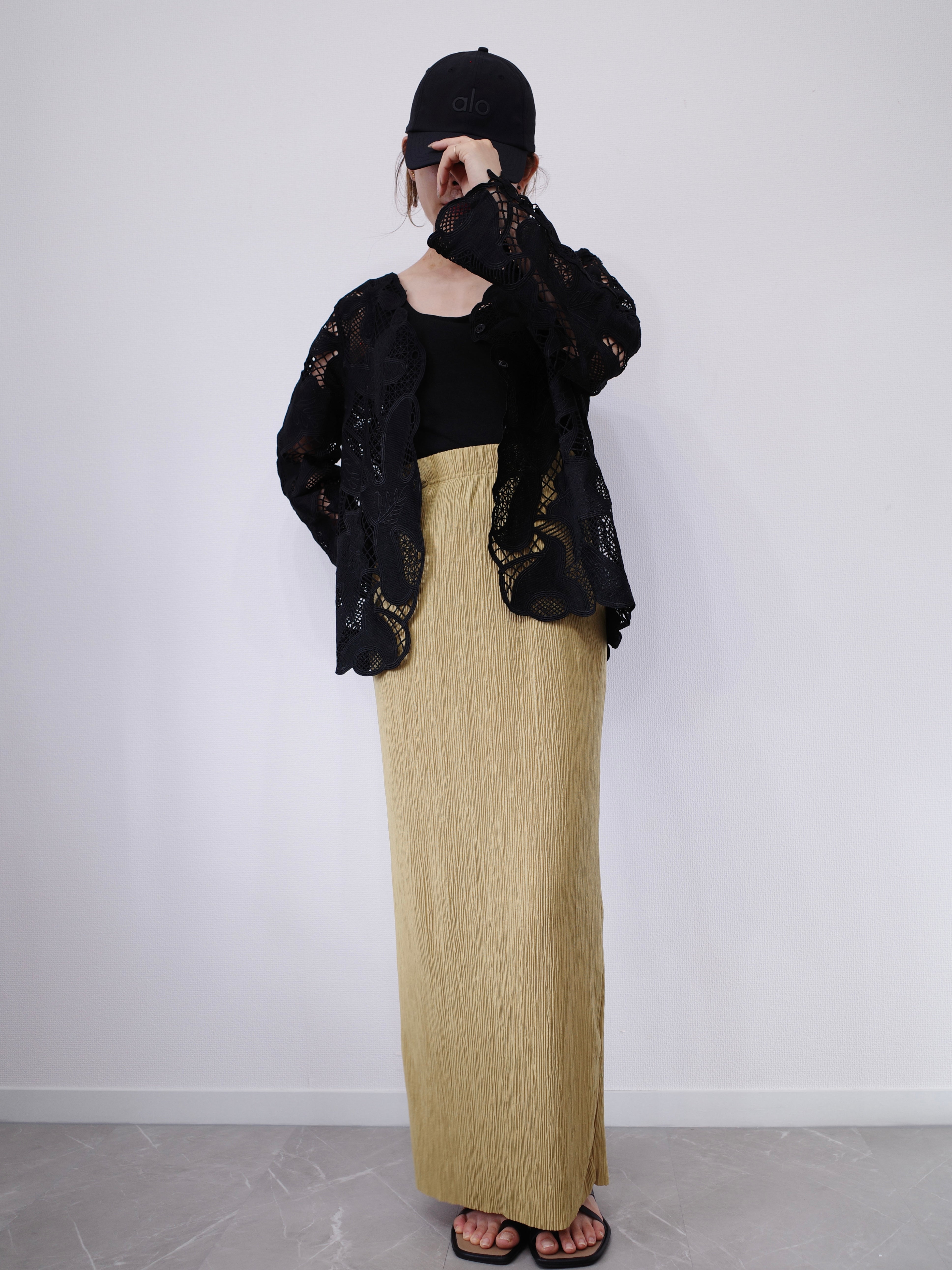 【SET】BLOOM LACE JACKET × LIGHT TEXTURE PENCIL SKIRT