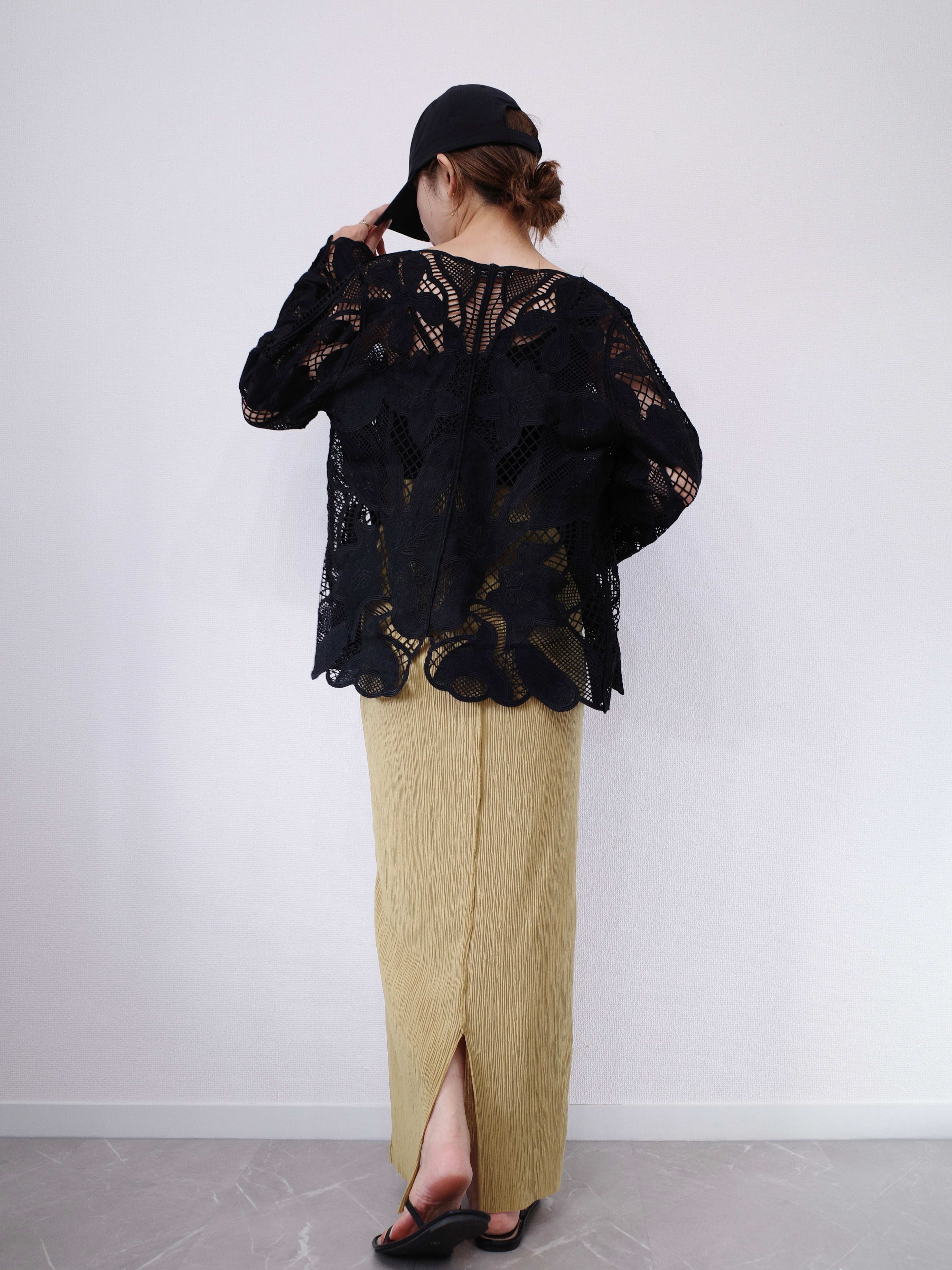 【SET】BLOOM LACE JACKET × LIGHT TEXTURE PENCIL SKIRT