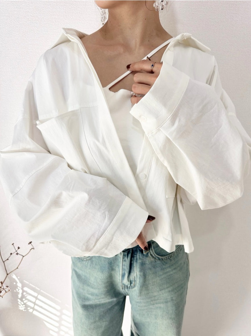 VOLUME SLEEVE SHORT SHIRT